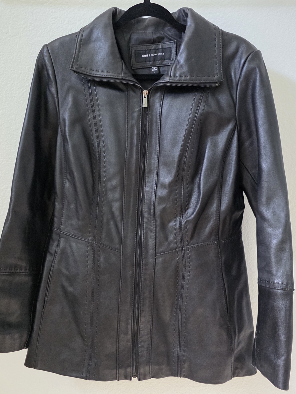 Jones New York Genuine Leather Jacket – Women’s Size L – Black